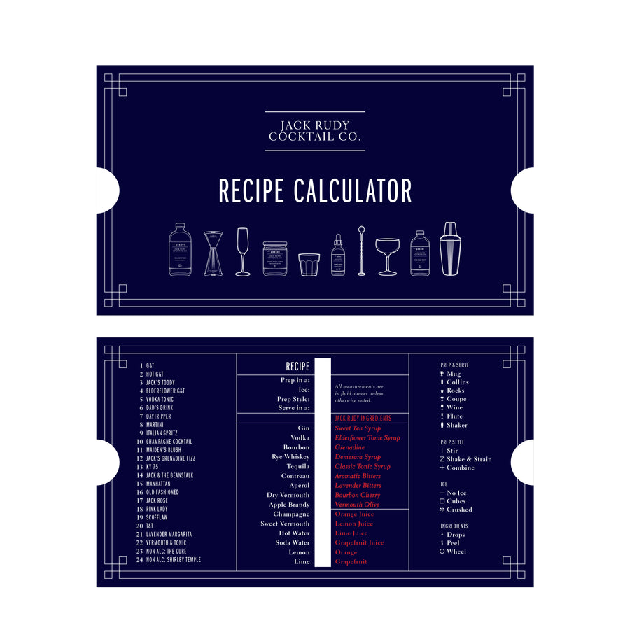 Jack Rudy Recipe Calculator Jack Rudy Cocktail Co. Jack Rudy Recipe Calculator Jack Rudy Cocktail Co.
